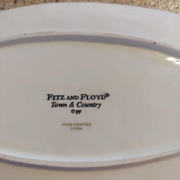 FITZ & FLOYD TOWN & COUNTRY BLESS THIS HOUSE 10 1/4" OVAL TRAY - Picture 4 of 4